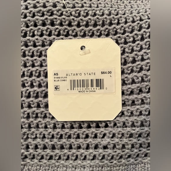 Altar'd State Blue and Gray Crochet Sweater - Picture 2 of 4